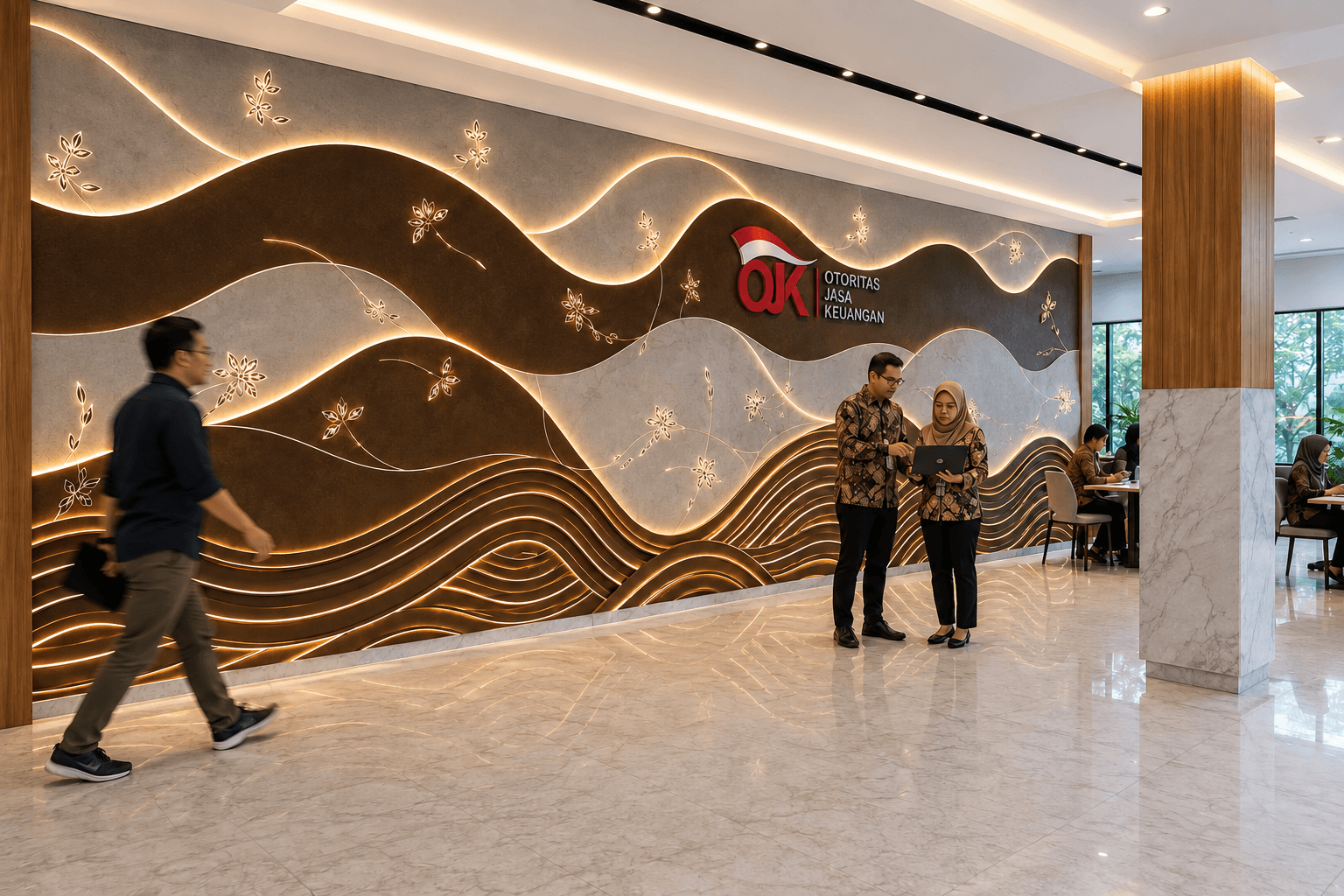 Dinding Identitas Kantor OJK, Makassar